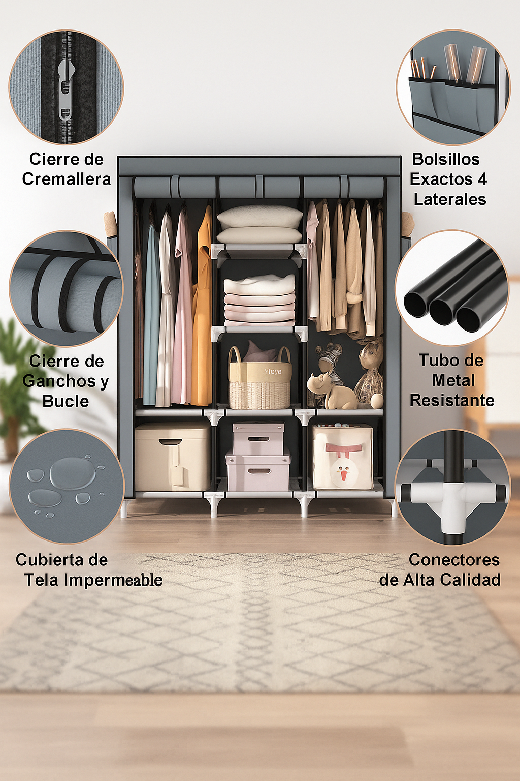 UrbanFold™ Closet Modular Premium – Orden portátil con diseño elegante.