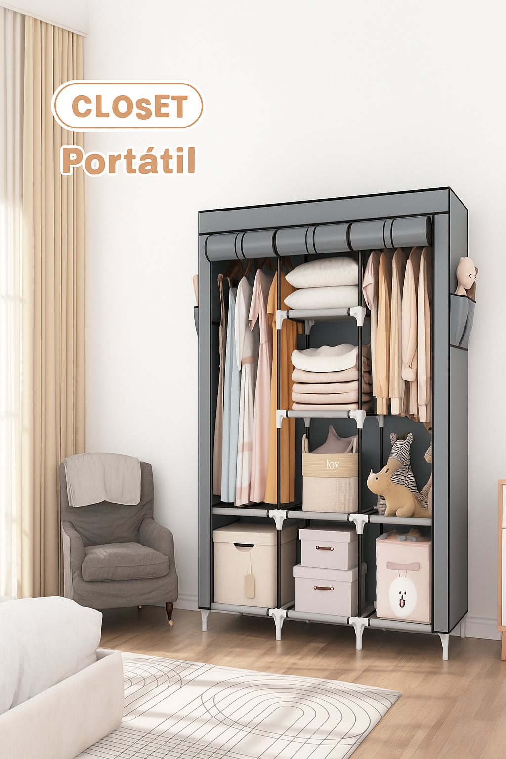 UrbanFold™ Closet Modular Premium – Orden portátil con diseño elegante.