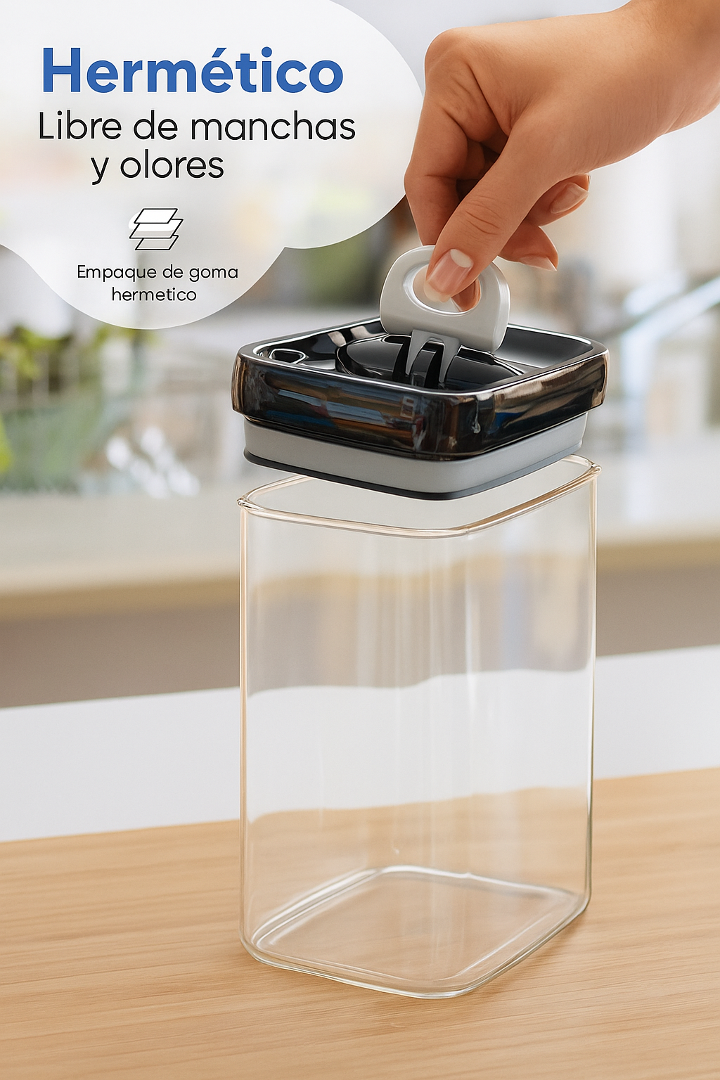 Set  Premium De 7  Recipientes Herméticos Transparentes con Etiquetas