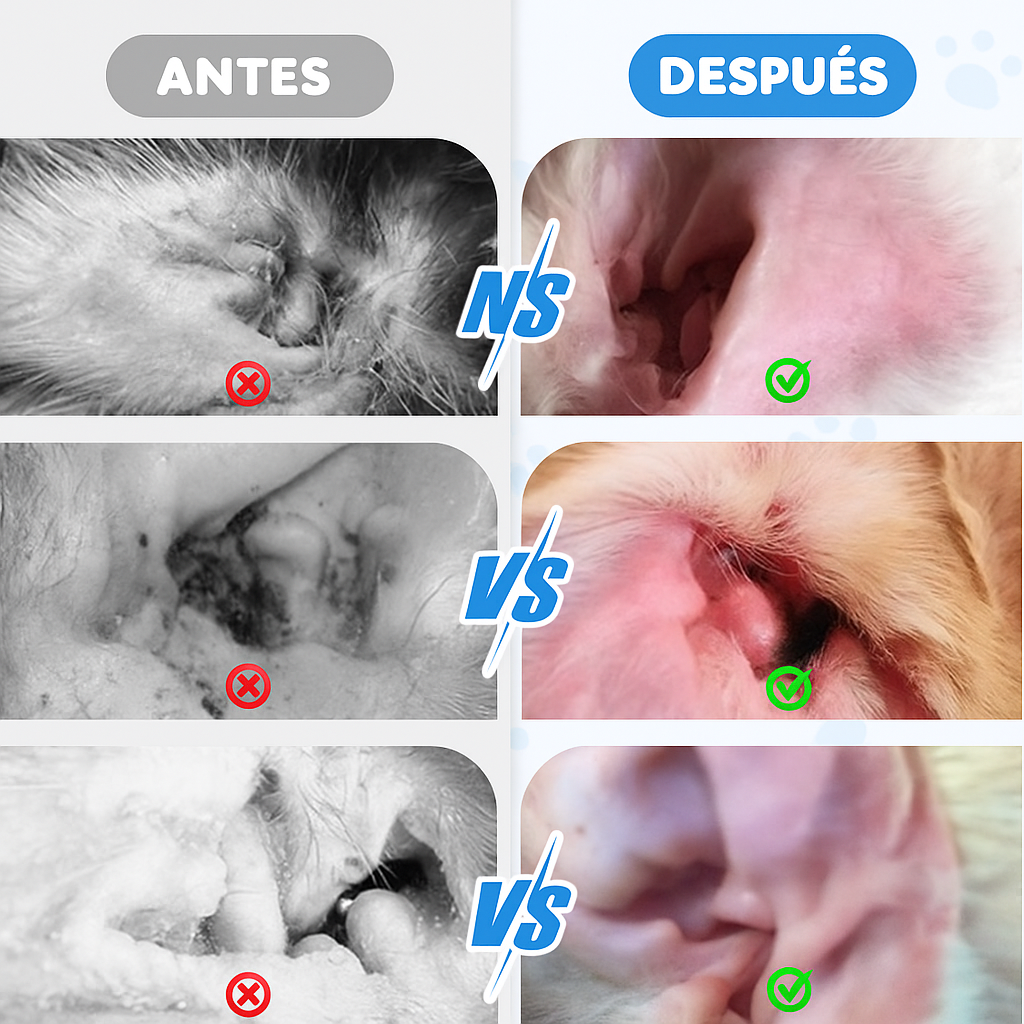Kit de limpieza auditiva y prevención de otitis  para mascotas