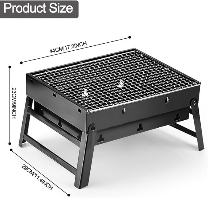 Parrilla Portátil Plegable Premium En Acero