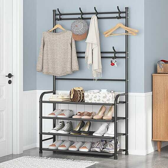 SmartHall™ Perchero & Zapatero – Funcionalidad y estilo en un solo mueble