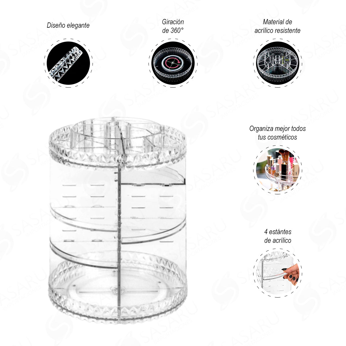 Organizador Cosmético 360° – Acrílico Premium