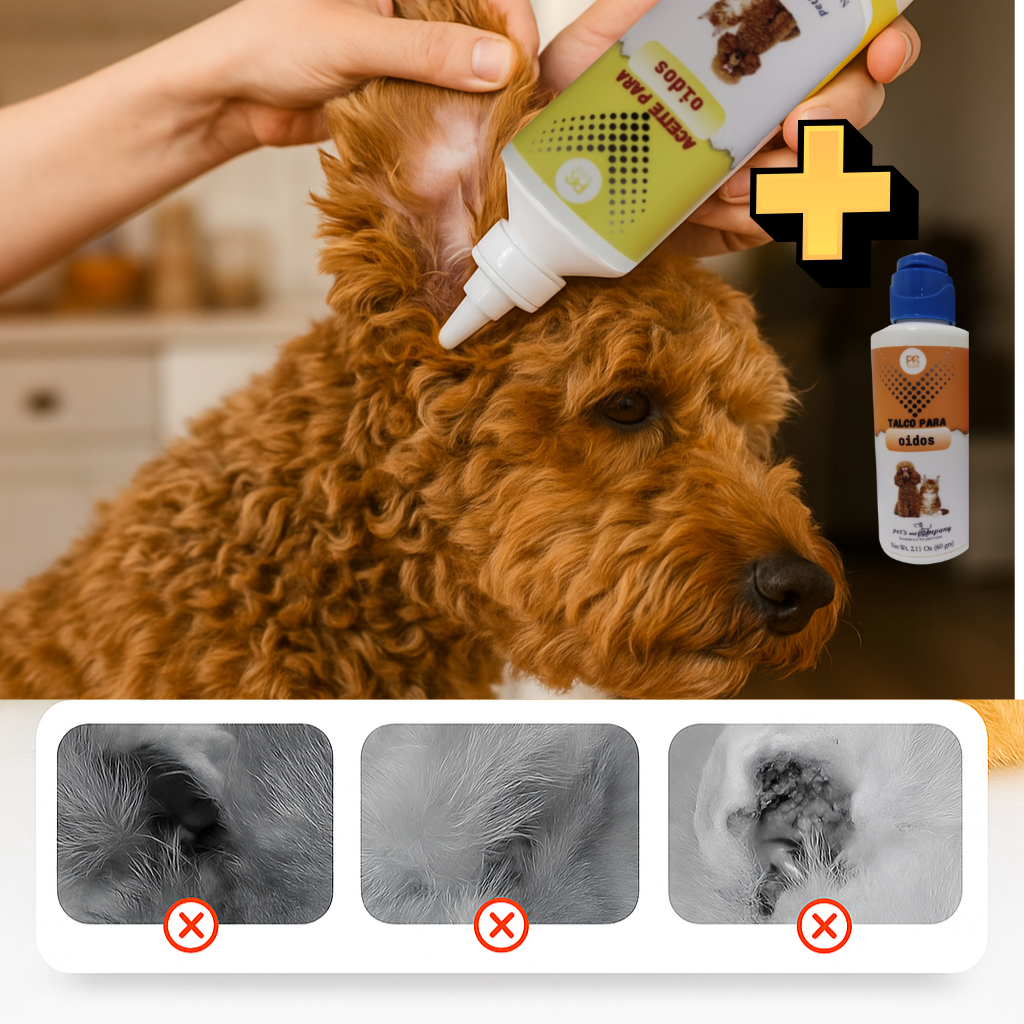 Kit de limpieza auditiva y prevención de otitis  para mascotas
